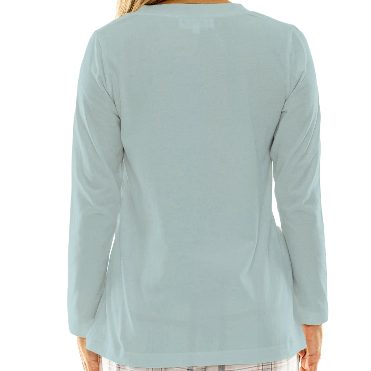 Robin's Egg Blue Women's Gentle fitting V-Neck T-Shirt With Long Sleeve