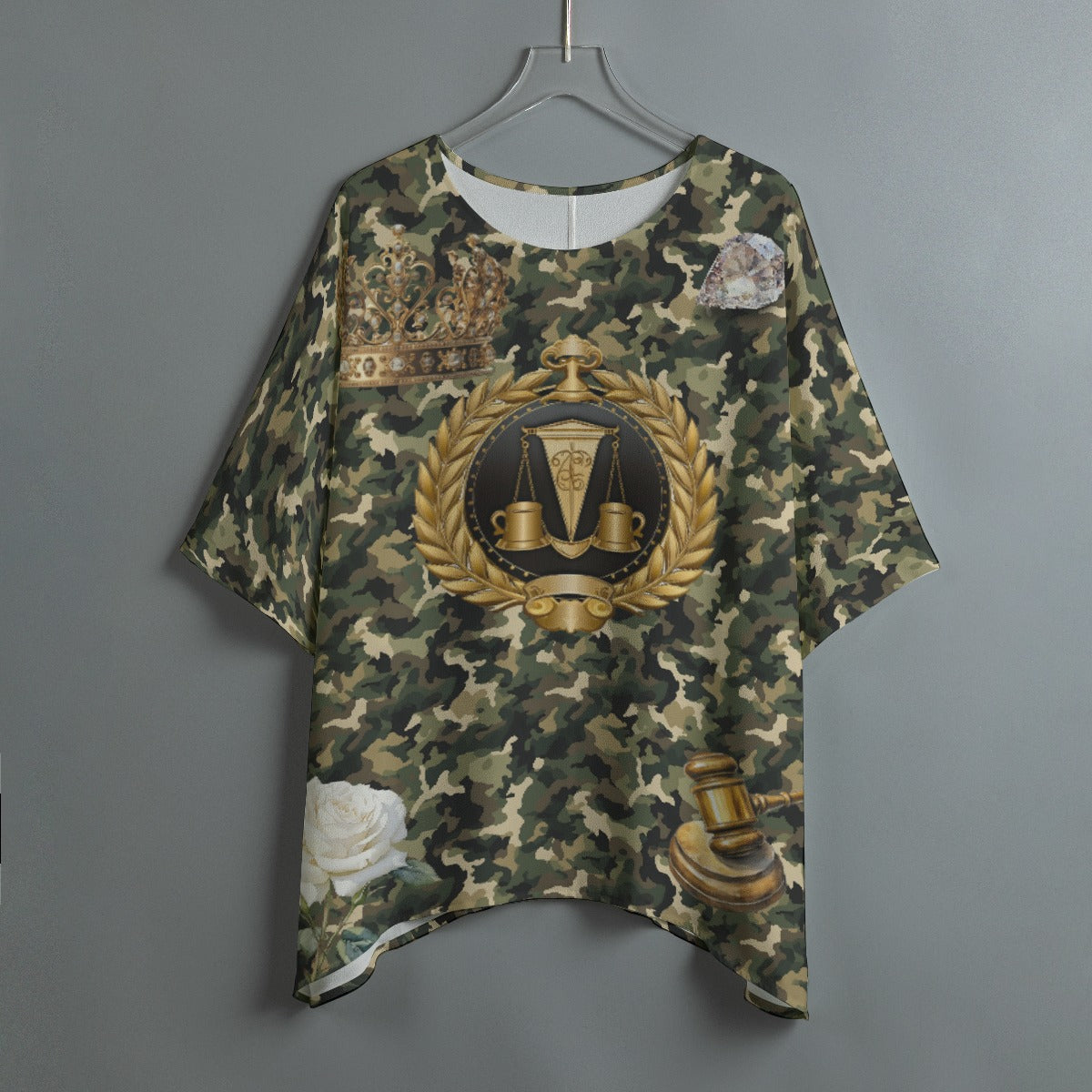 Camo Warfare Crown & Gavel Women's Oversize Look Tunic