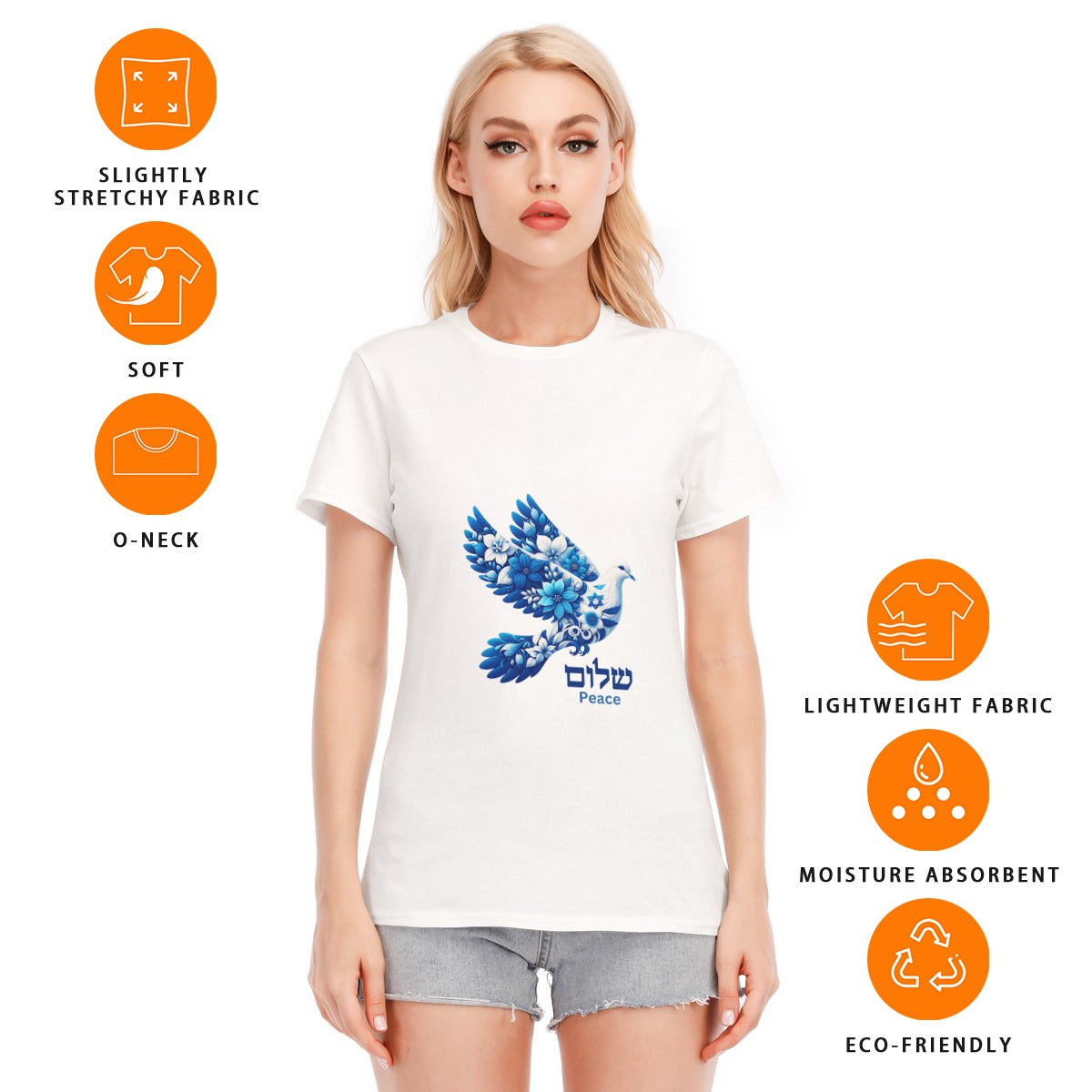 Shalom Israel Women's 100% Cotton T-Shirt