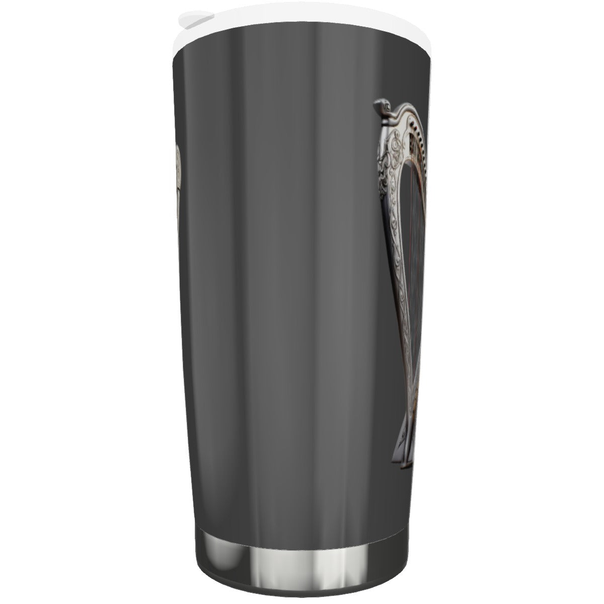 Harp Travel Mug Tumbler 20oz Charcoal Black with White Harp
