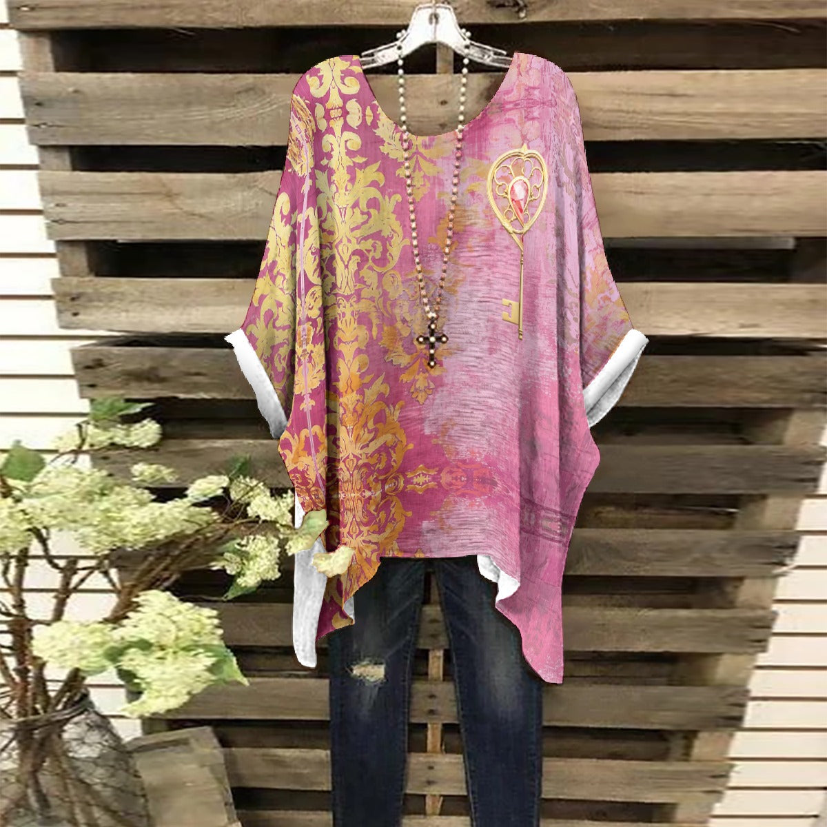 Pink & Gold Key Tunic