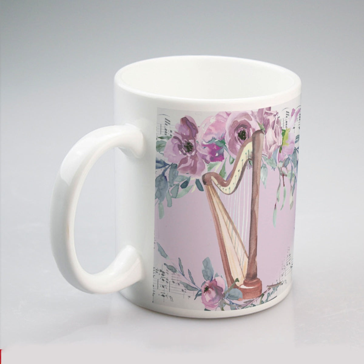 Lilac Music Harp Mug