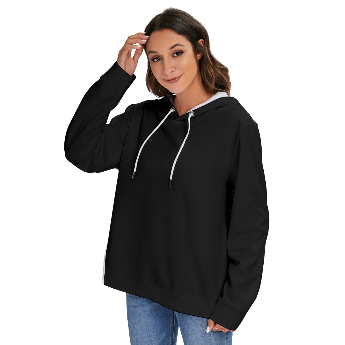 Edgy Leopard design Cosmic Harp Women's Fleece Zip-on-the-Side Hoodie