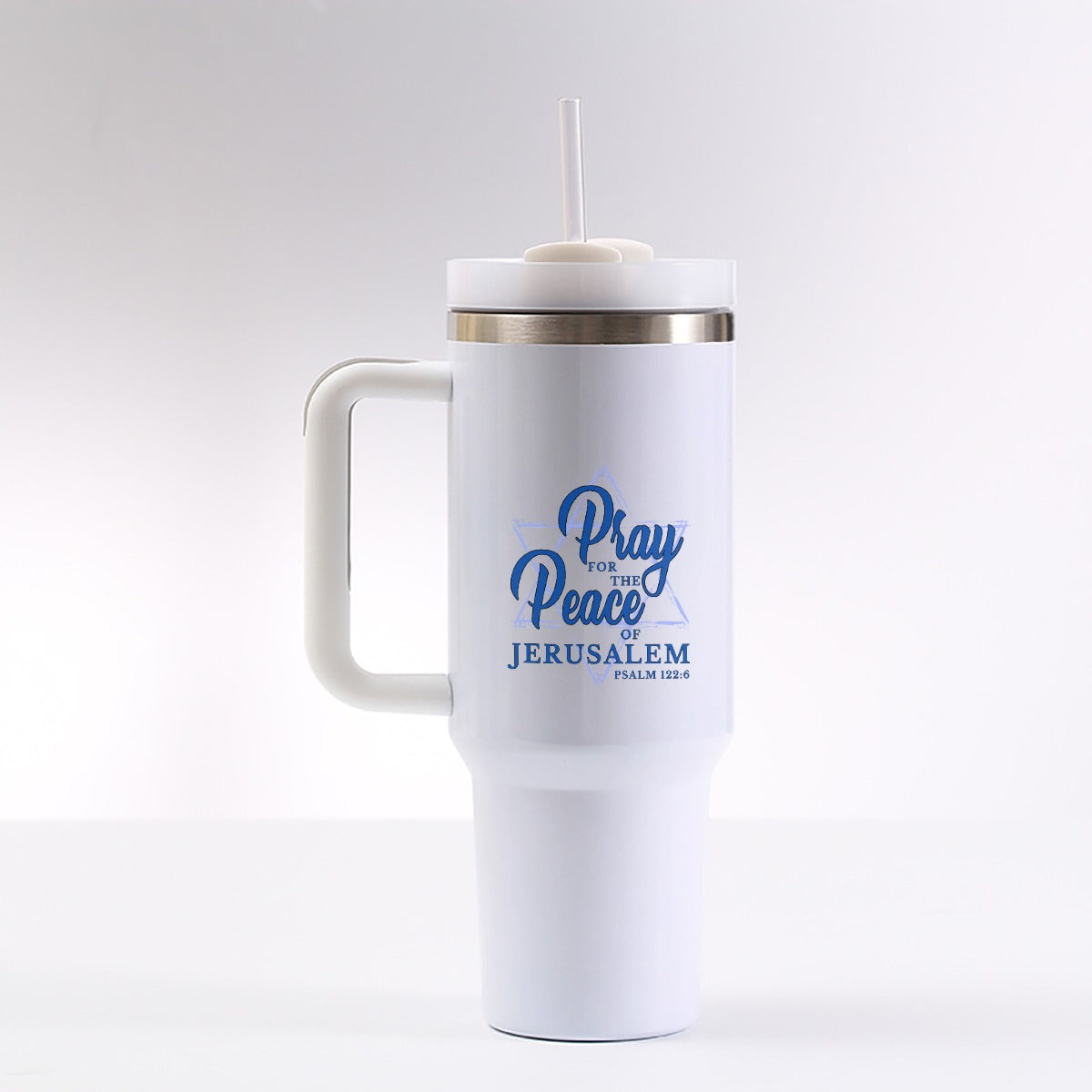 Shalom Israel, Pray for Israel 40 oz Tumbler With Handle