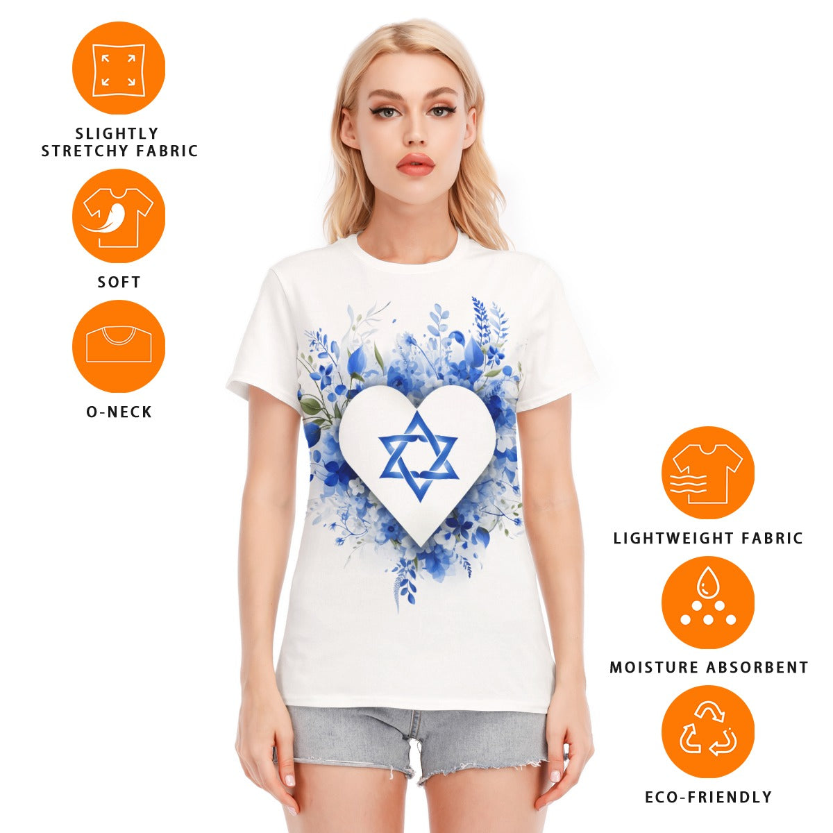 Shalom Israel Women's 100% Cotton T-shirt