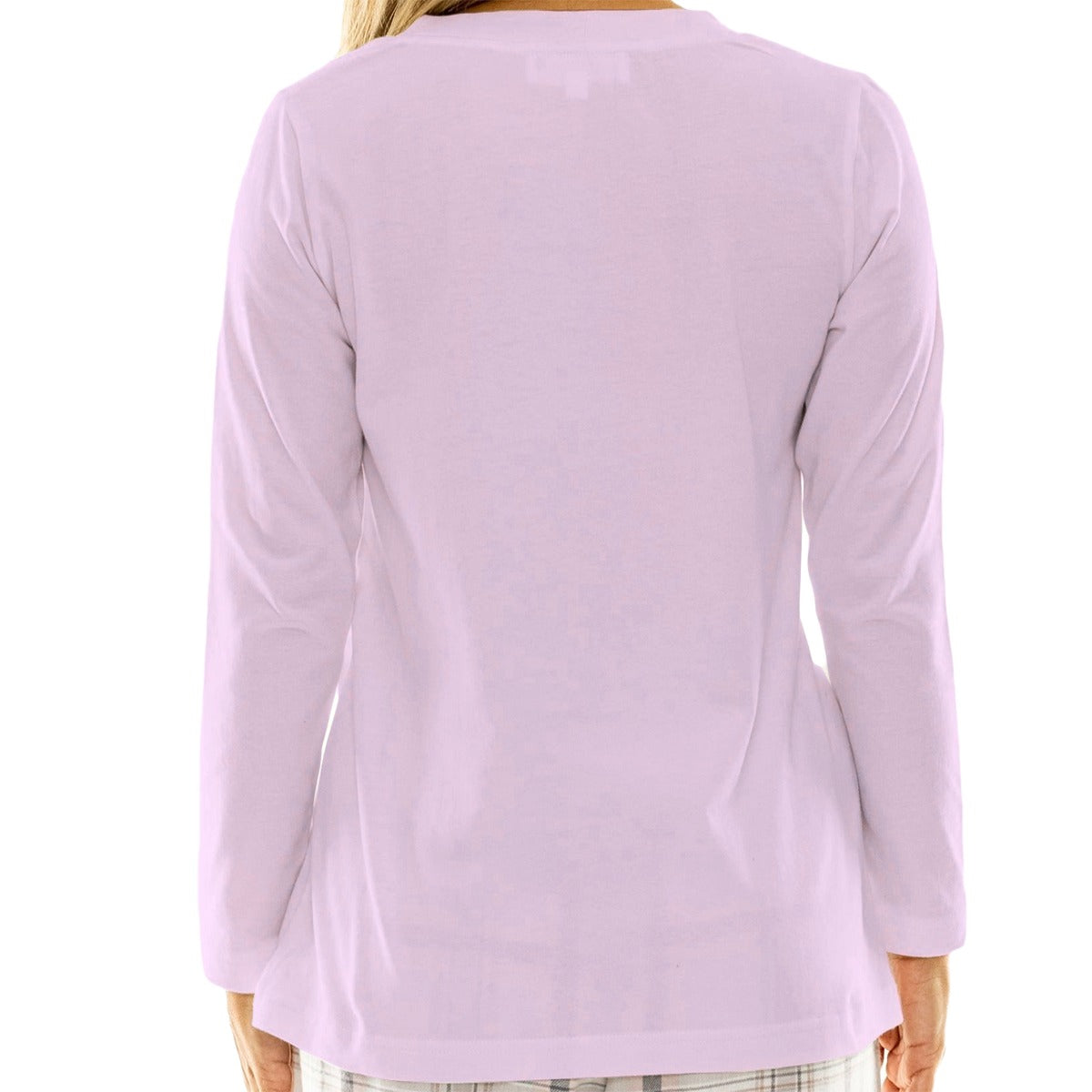 Lavender Harp & Floral Women's Gentle Fitting V-Neck T-Shirt With Long Sleeve