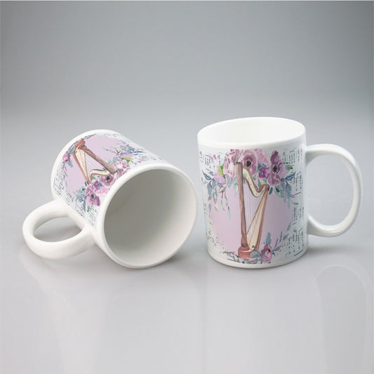 Lilac Music Harp Mug