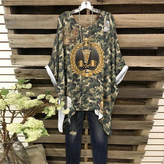 Camo Warfare Crown & Gavel Women's Oversize Look Tunic