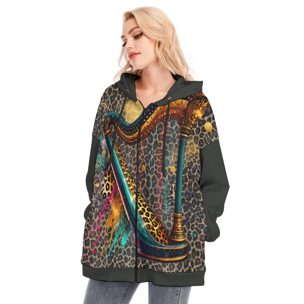 Leopard Print Jazzy harp Sweatshirt